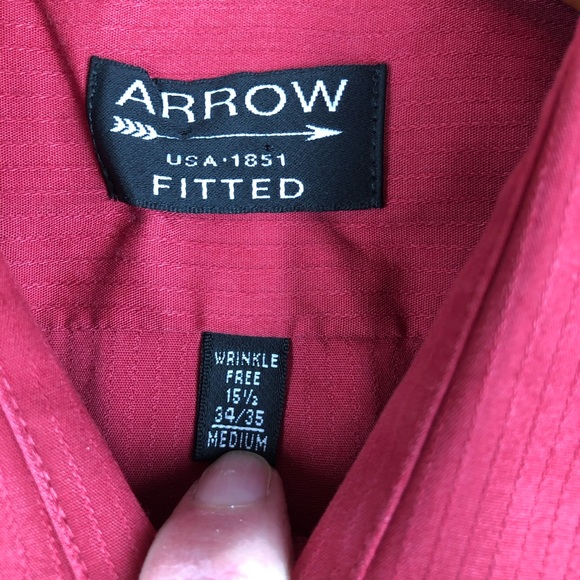 Arrow Shirt Men’s Red Button Down - Picture 2 of 7